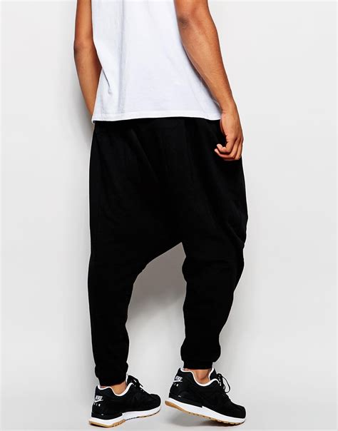 asos drop crotch joggers black.